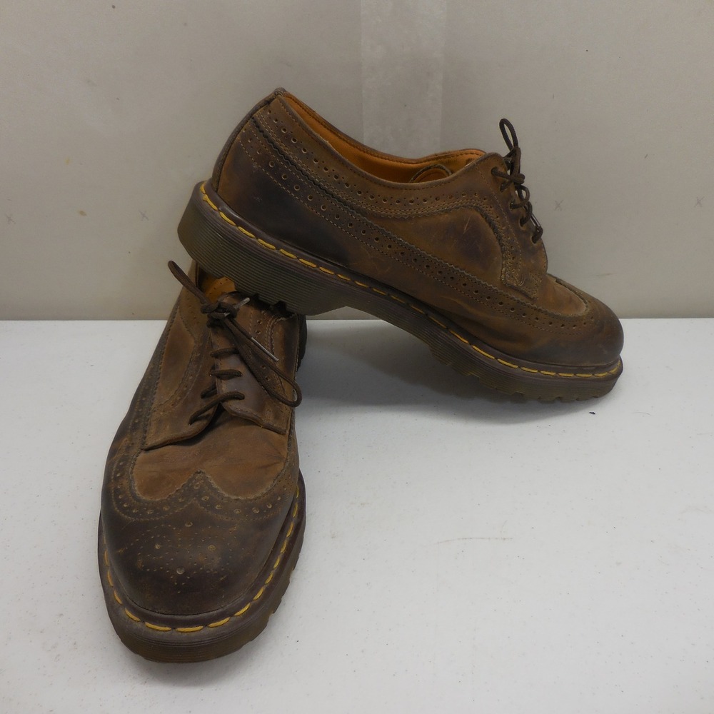 Dr. Martens Made in England Brown Leather Wingtip Brogue Oxfords Mens 10